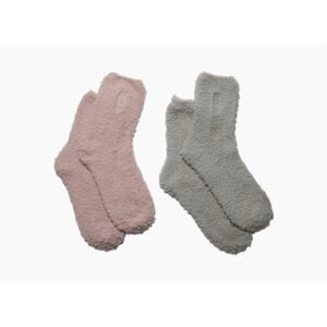 UnHide Softie Socks 2 Pack Pink and Grey Plush Lounge Socks NEW